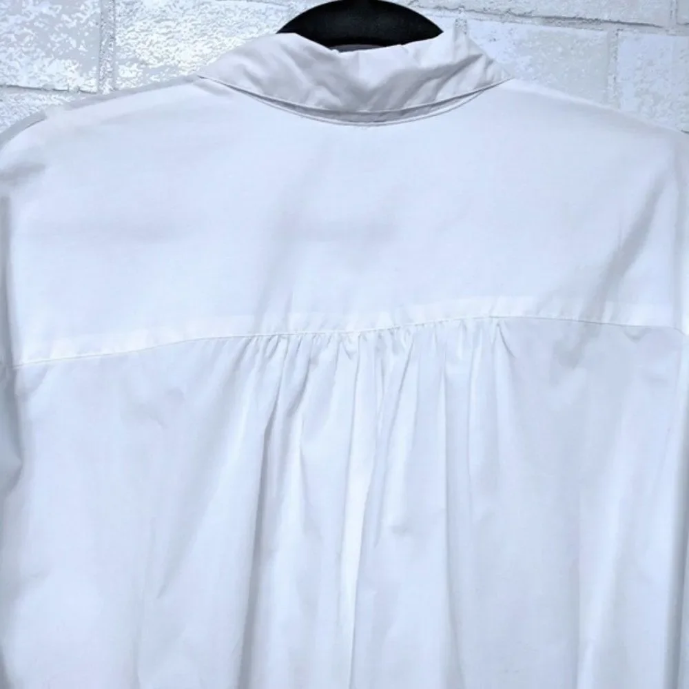 NWT FREE PEOPLE Puff Ruched Sleeve Button Shirt M
